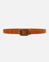 Brown Vintage Skinny Leather Belt