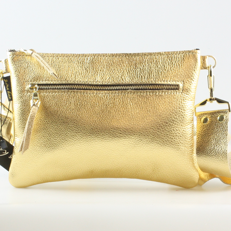 The Metallic Rita Crossbody and Hipbag: Sapphire
