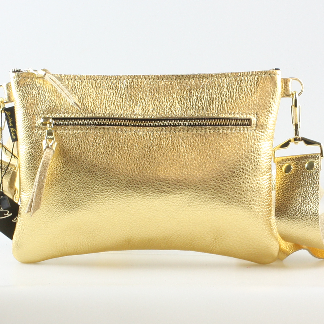 The Metallic Rita Crossbody and Hipbag: Jet