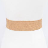 Faux Straw Elastic Belt: Ivory