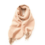 Fashion Scarf - Soft Faux Cashmere with Tassels_CWASC0174: DARKGREEN / (OS) 1