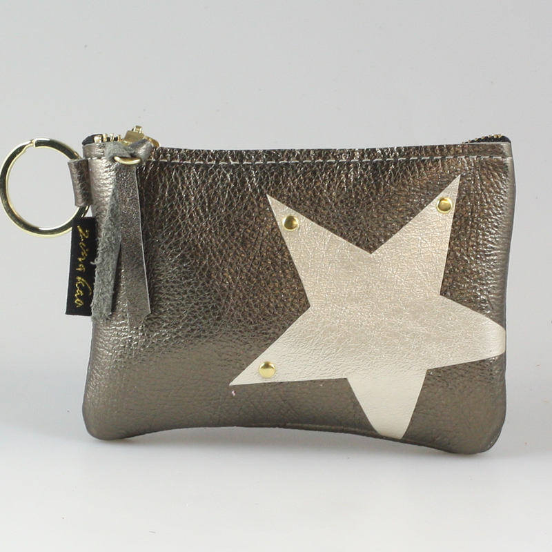 The NEW SIDE STAR Applique Kara: Metallics: Jet w/Gold Star / Ring