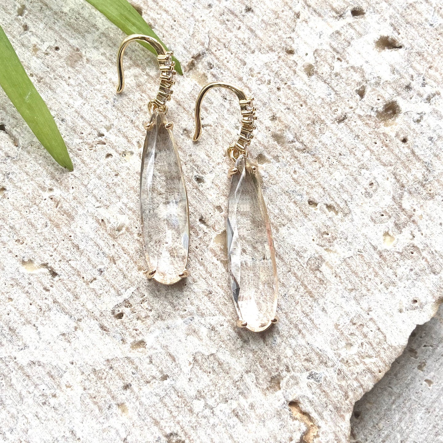 Crystal boutique earrings salon jewelry teardrop bridal