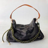 Nikki Nylon Slouchy Shoulder Bag: Navy
