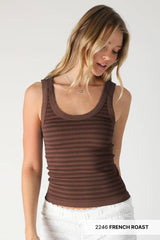 Reversible Striped Tank BROWN