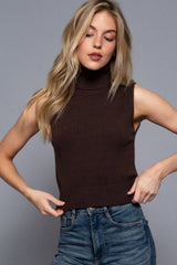 Sleeveless Turtle Neck Sweater