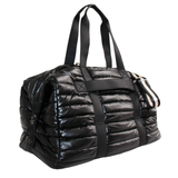 The Cassie Weekender Puffer Duffle Bag Black in 9/15