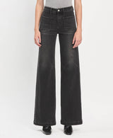High Rise Patch Pkt Wide Leg