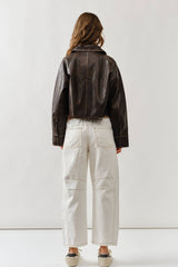 Washed Brown leather jacket