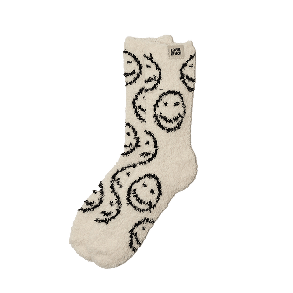 Smiley Local Beach Cozy Socks: Sand/Cream Pair