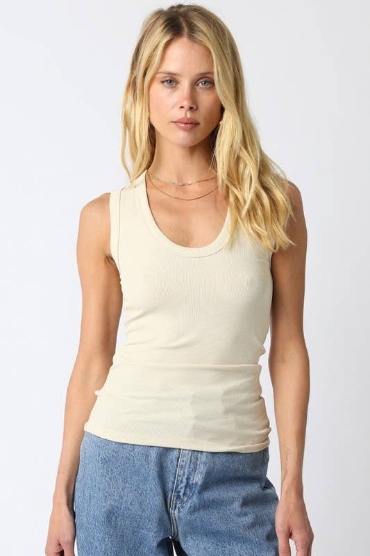 Kelsey Tank Top: Ecru