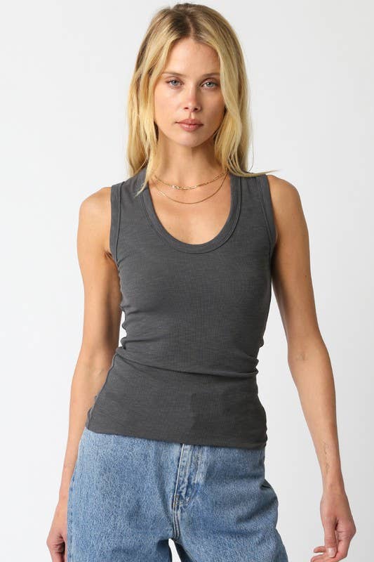 Kelsey Tank Top: Ecru