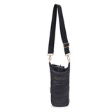 Jace Water Bottle Nylon Puffer Crossbody: Silver
