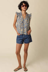 Daisy Floral Ruffle Blouse