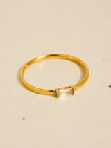 Côme 18K Gold Non-Tarnish Minimalist Thin CZ Band: Yellow Gold / 7