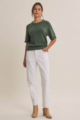 Soft Sweater Top with Raglan Sleeve
