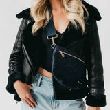 Suede Westlyn Woven Bum Bag: Suede Chocolate