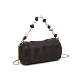Rachel - Straw Clutch: Chocolate