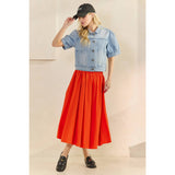 Short Puff Sleeve Denim Top