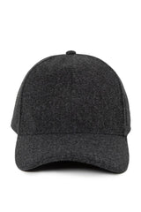 Solid faux wool baseball cap: Charcoal