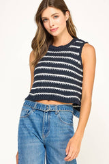 Navy Striped Tank