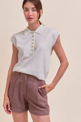 Cap Sleeve Sweater CHARCOAL