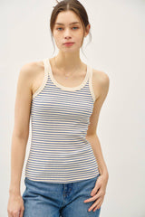 Olive cotton blend Stripeg
