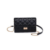 Winona Quilted  Multi-Compartment Crossbody: Black