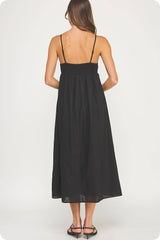 Top Stitch Bustier Linen Midi