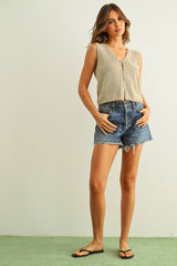 Beige Knit Vest