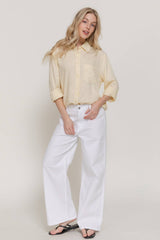 Long Sleeve Linen Blend Shirt