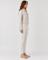 Women’s Cropped Faux Wool Jacket: OATMEAL / L