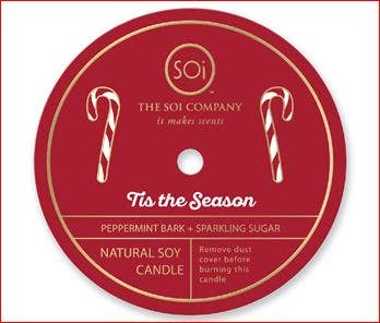 Candy Cane Holiday Confetti Icon 12oz Candle