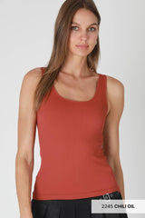 Ribbed v neck Tank Mocha