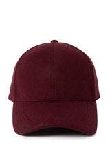 Solid faux wool baseball cap: Charcoal