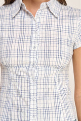 Plaid Button Front Blouse