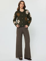 Floral Knit Sweater Cardigan