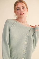 Two Tone Cardigan Sweater Mint