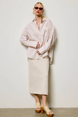 Oversized Gingham Button Down Shirt: Light Blue / L