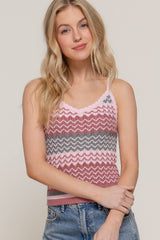 Multi Color Cami Spring Sweater: OLIVE