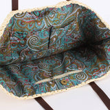 Woven Tote Bag with Long Handles