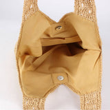 Knotted Handle Woven Shoulder Bag: CAMEL / One Size