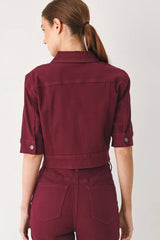 A washed twill jacket - FJ1300 BURGUNDY: Burgundy / Contemporary / L