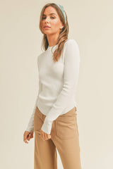 Long Sleeve ribbed coffee top