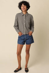 Gingham Button-Up Shirt