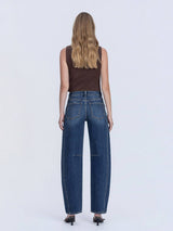 HIGH RISE DARK WASH BARREL