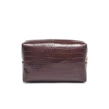 Croc Chic Cosmetic & Travel Organizer Pouch: Chocolate
