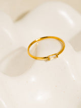 Côme 18K Gold Non-Tarnish Minimalist Thin CZ Band: Yellow Gold / 7