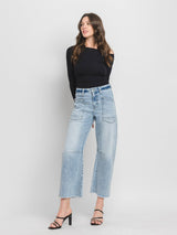 SUPER HIGH RISE LIGHT WASH BARREL JEANS V3575: HEROINE / 24