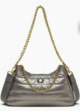 Puffer Shoulder or Crossbody Bag Gray